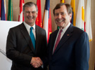 Dallas Mayor Mike Rawlings and SMU President R. Gerald Turner
