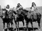 Jicarilla Apache girls on horses