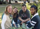 Dr. Elaine Heath, Katrina Culberson, Benjamin Bagley, and Larry Crudup of SMU's Community Garden Project