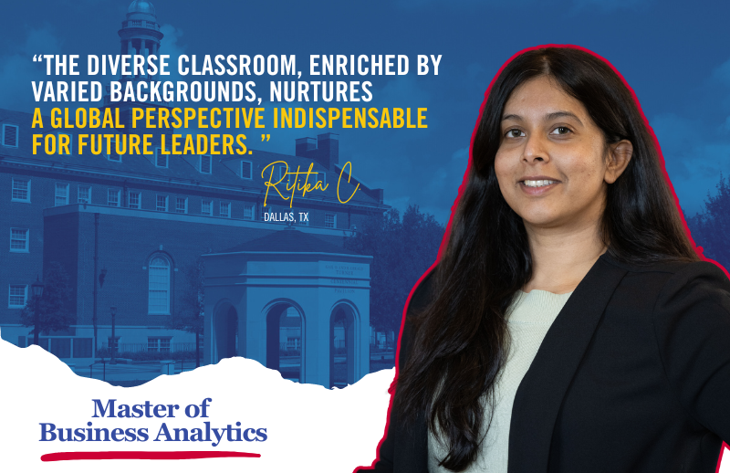 Quote from MSBA student, Ritika C, on the program
