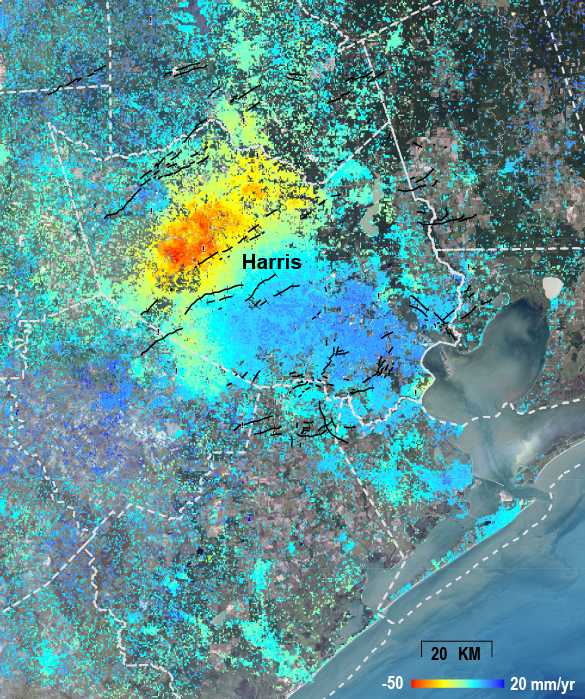 Houston-Galveston deformation map (interactive GIS map)