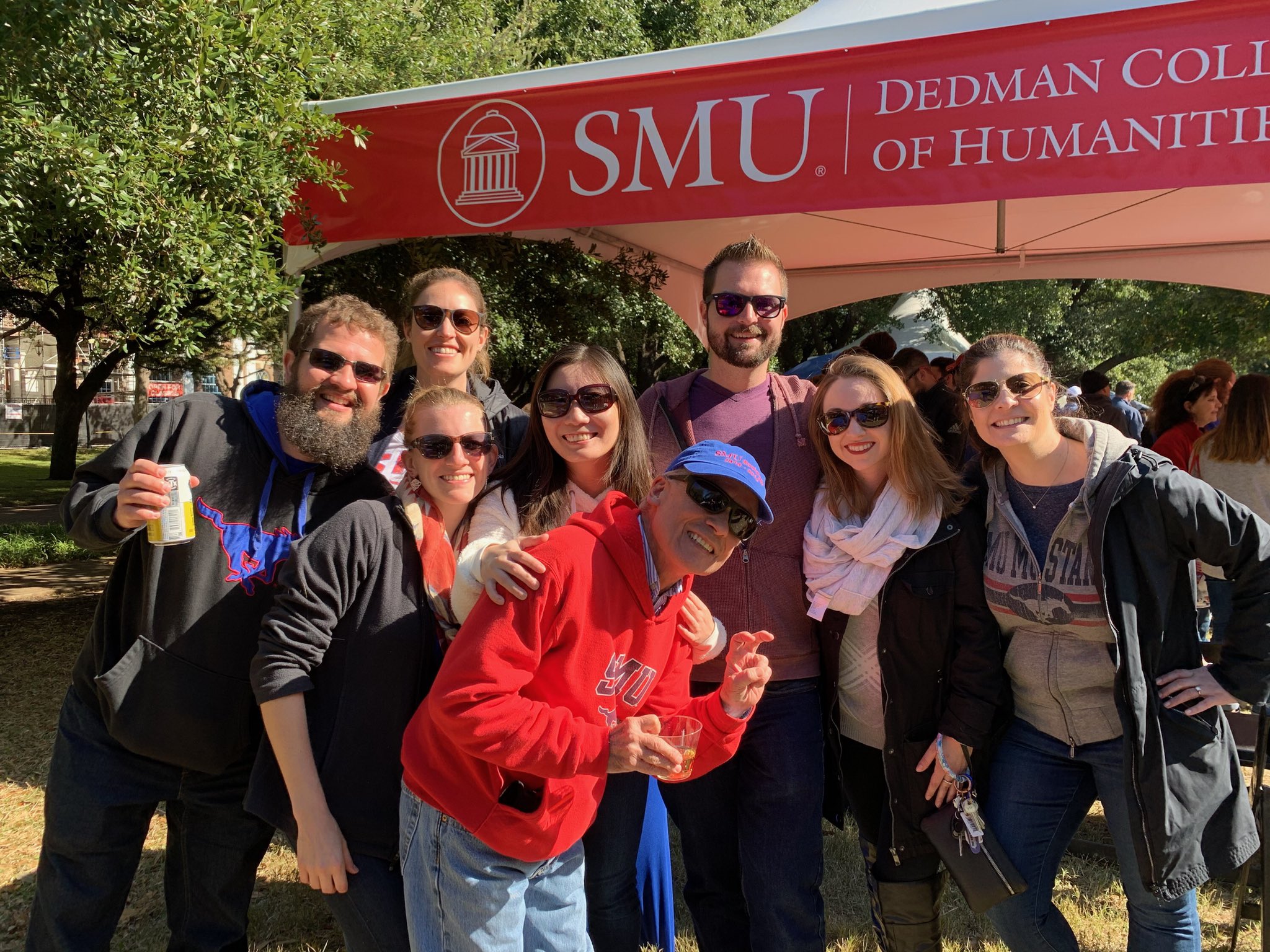 SMU Psychology Department celebrates Homecoming at Dedman College tent.