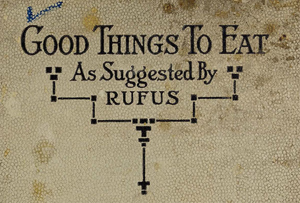Good things to eat, as suggested by Rufus : a collection of practical recipes for preparing meats, game, fowl, fish, puddings, pastries, etc. [cover]