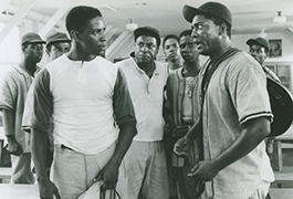 Denzel Washington, William Allen Young, and Larry Riley in A Soldier's Story, 1984