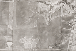 Grid 03 closeup showing Hillcrest Cemetery and Northwest Highway, 1945