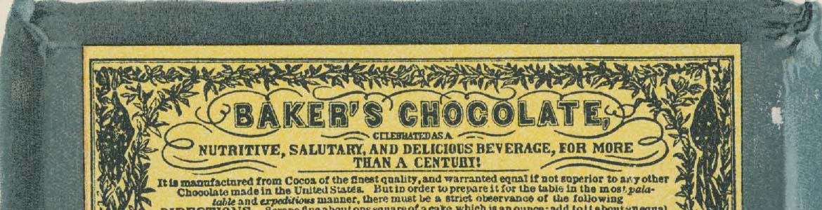 Bakers' Cocoa bar ''fac-similie'' from Choice recipes [p. 31], 1900