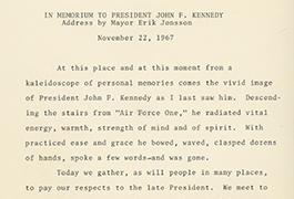 In Memorium to President John F. Kennedy