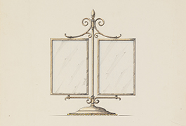[Double-Panel Iron and Bronze Table Top Mirror], 1941