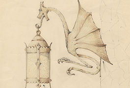 [Lantern Wall Sconce with Dragon Design], 1934
