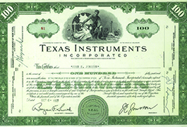 [First TI stock certificate], 1953