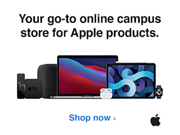 Apple Store ad promoting that it is "Your go-to online campus store."