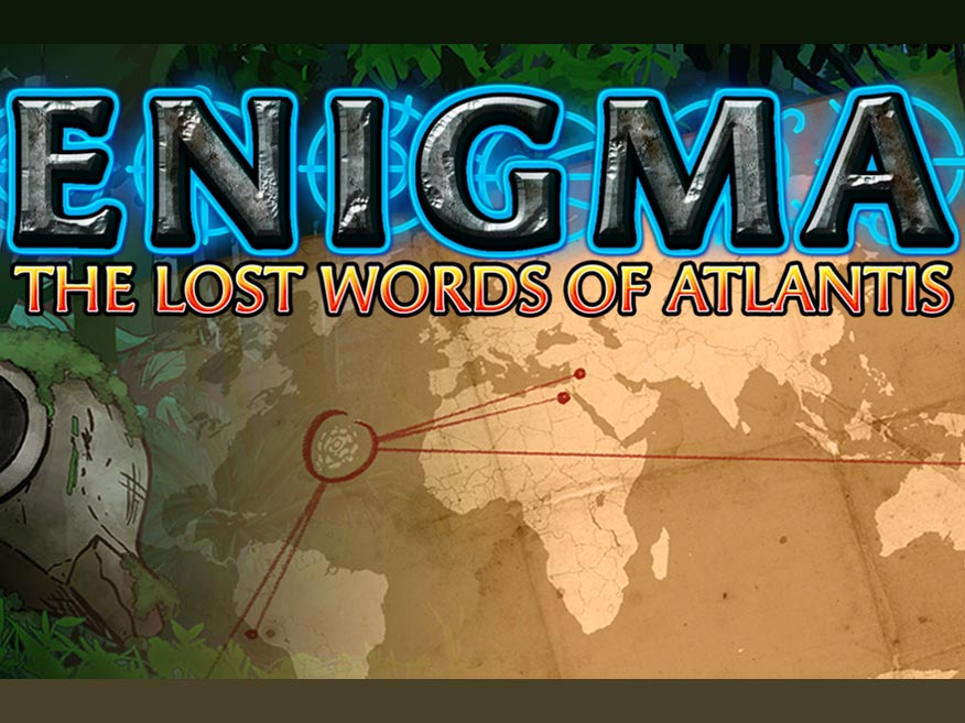 The Enigma Lost Words of Atlantis game logo and splash screen.