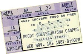 REM at Moody Coliseum ticket stub