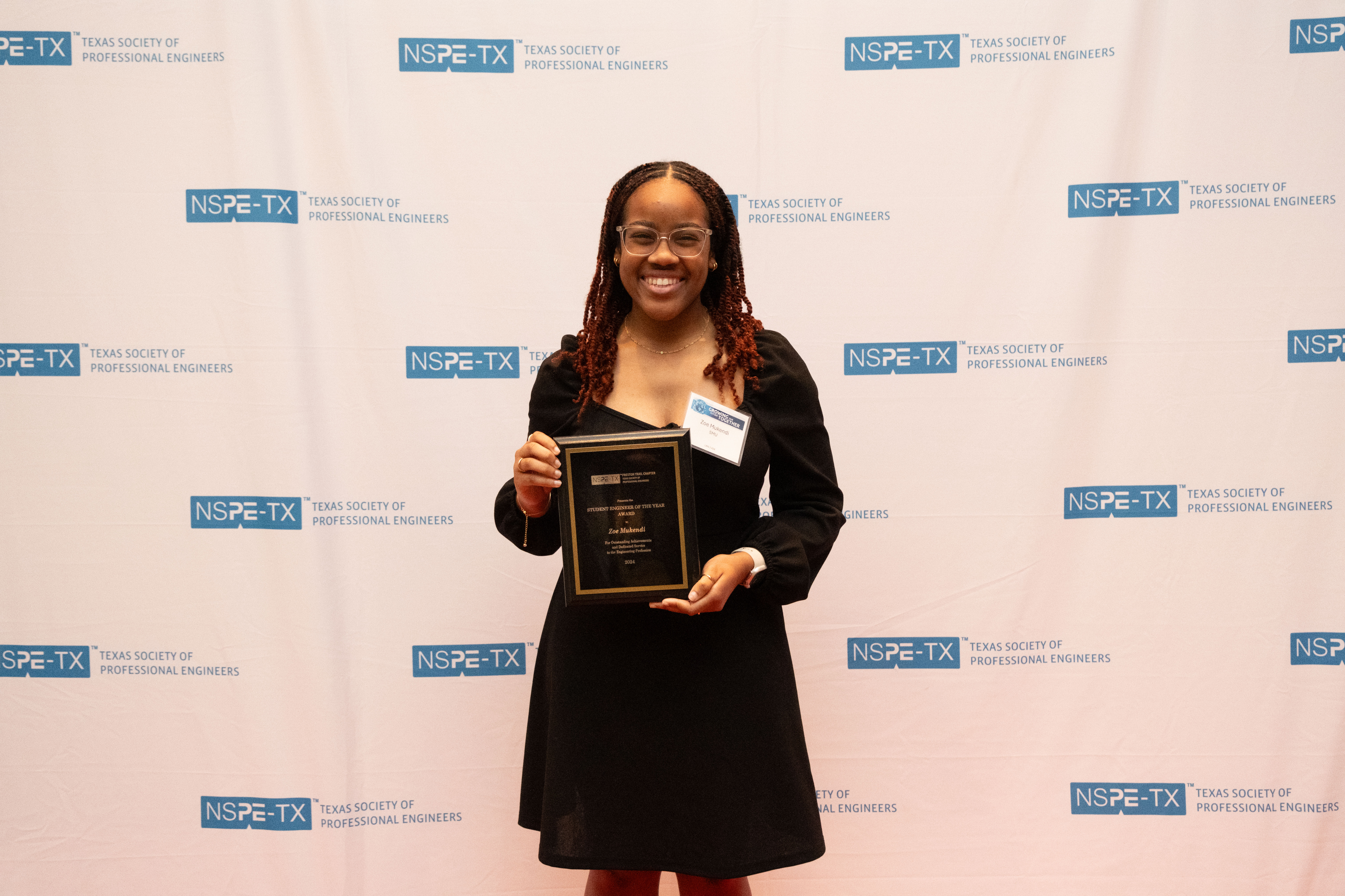 Zoe Mukendi '26 Awarded Texas Society of Professional Engineers (TSPE) Student Engineer of the Year 
