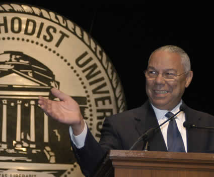 General Colin Powell, former U.S. Secretary of State, received SMU’s Medal of Freedom. The Tower Center bestows its Medal of Freedom biannually upon an individual who has furthered the cause of freedom throughout the world. General Powell was also a featured speaker for the Tate Lecture Series.