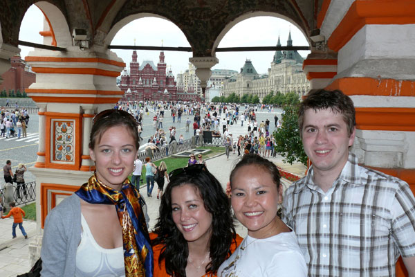 Student bloggers Emily (left) and Drew (right) blog about their studies and travels during SMU-in-Moscow.
