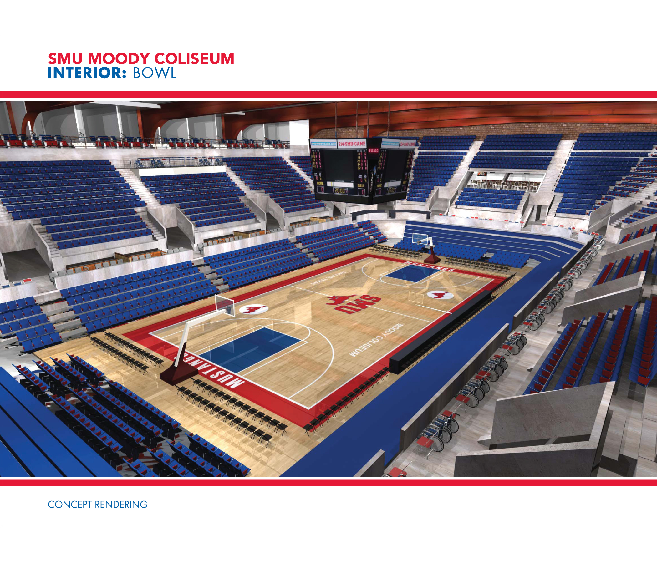 Rendering of the Interior Bowl for SMU's Moody Coliseum