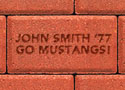 SMU sample brick paver for the proposed Centennial Promenade