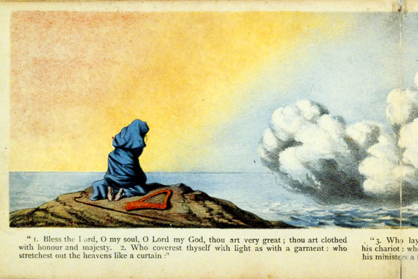 Image from Bridwell Library exhibit of religious books for children at SMU