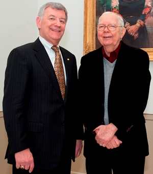 Dean William B. Lawrence and 2013 Perkins School of Theology Distinguished Alumnus Award recipient William K. McElvaney (SMU)