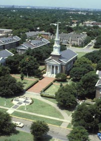 Aerial view of Perkins Chapel
