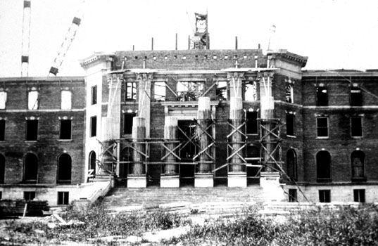Dallas Hall at SMU under construction