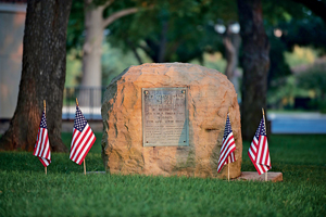 The 1924 'World War' memorial at the corner of Hillcrest and University