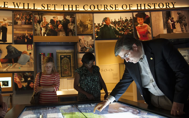 An exhibit at the Bush Library & Museum