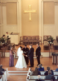A wedding in Perkins Chapel