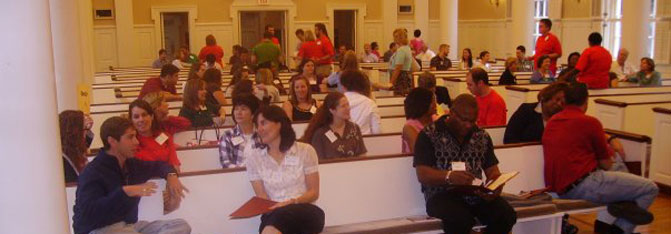 students at orientation