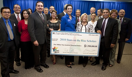 Stars on the Rise Check Presentation by representatives of the Greater Dallas Hispanic Chamber of Commerce