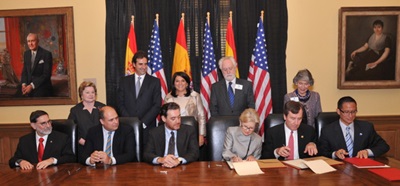 Signing the Prado agreement at SMU