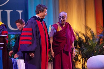 The Dalai Lama and SMU President R. Gerald Turner