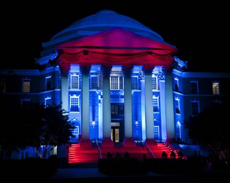 Lighting the Dome of Dallas Hall at SMU