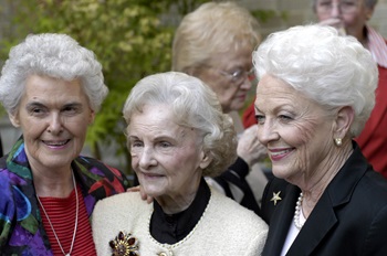 Louise Raggio with Vivian Castleberry and Texas Governor Ann Richards in 2003 at SMU