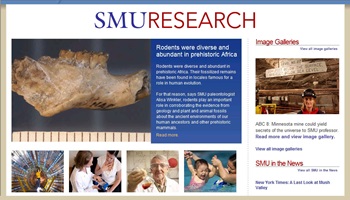 Screen shot of the SMU Research homepage