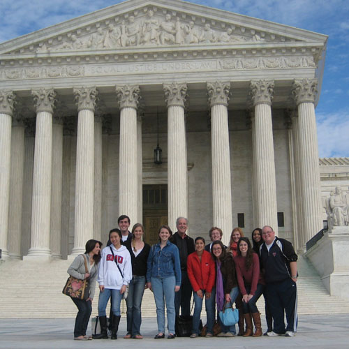 SMU students at the U.S. Supreme Court Building in Washington, D.C.