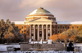 Snowfall on SMU's Main Quad in February 2011
