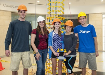 SMU engineering students in WABA Fun tallest toy contest