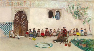 Martín Rico y Ortega (Spanish, 1833-1908), The School Patio, 1871. Oil on canvas. Private collection, Madrid