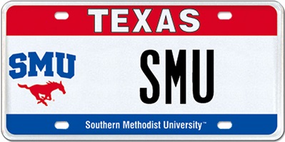 SMU License Plate