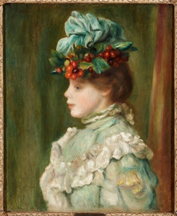 Pierre Auguste Renoir (French, 1841-1919), Girl with Hat with Cherries, 1880. Oil on canvas. Colección Duques de Alba, Palacio de Liria, Madrid.
