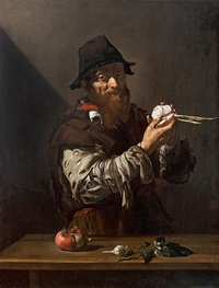 Jusepe de Ribera (Spanish, 1591-1652), The Sense of Smell, c. 1615. Oil on canvas. P73 – 11/1987, Archive Abelló Collection (Joaquín Cortés)