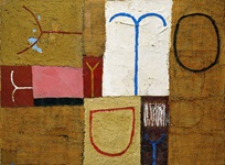  Manolo Millares (1926-1972), Collage, 1954. Mixed media and collage on burlap.