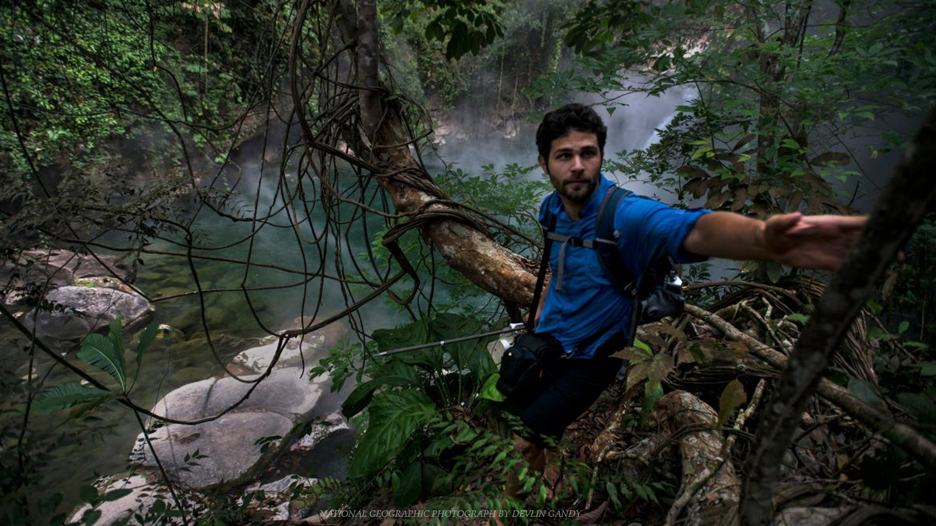 SMU student Andres Ruzo in the Amazon