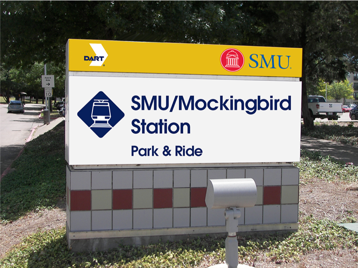 SMU/Mockingbird Station sign