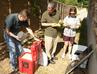 SMU geological team installs seismic equipment