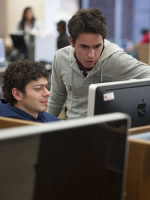 Students in the library