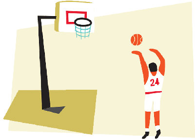 Basketball player shooting a jump shot