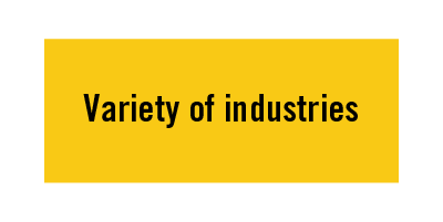 Variety of industries